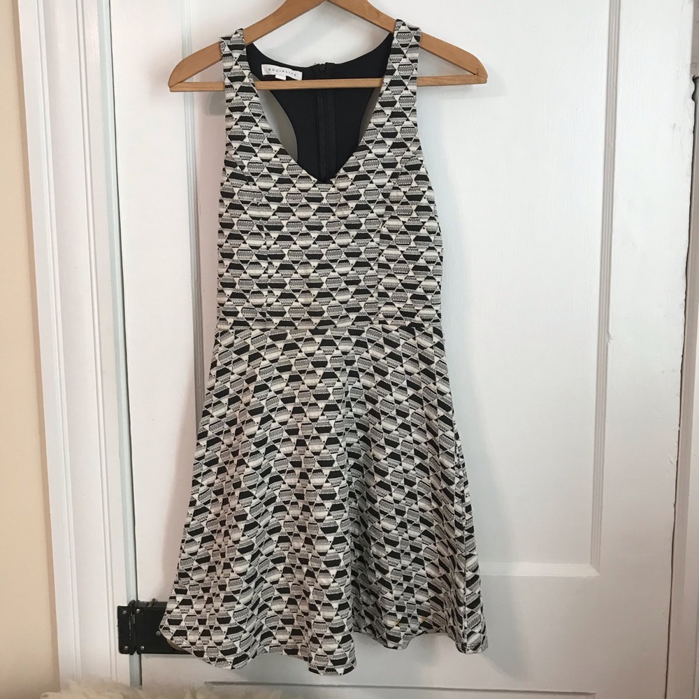 Black and white knit dress